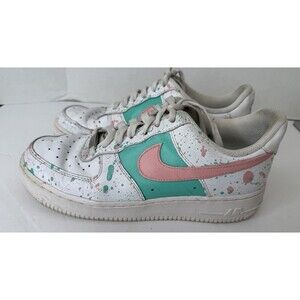 Nike Air Force 1 Shoe Women 8 Low Custom Pink Swish Paint  DD8959-100 2020
